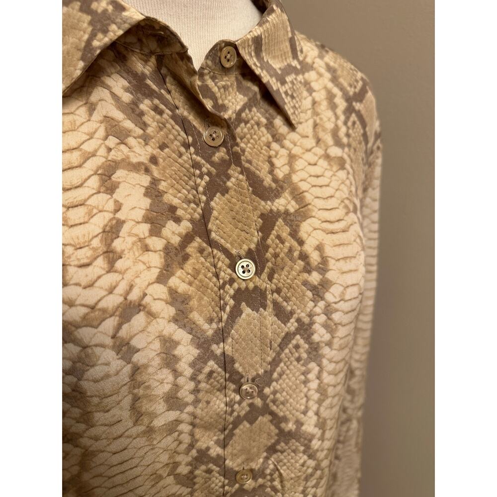 EQUIPMENT Lucida Snake-Print Washed-Silk Button Front Shirt Dress Sz Medium - Picture 3 of 9